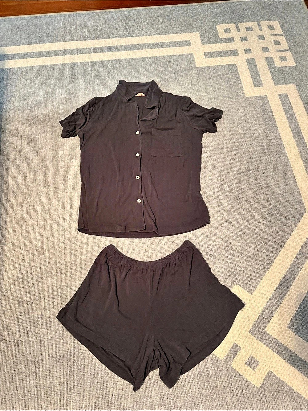 Eberjey Gisele Short PJ Set Black Pajamas XS